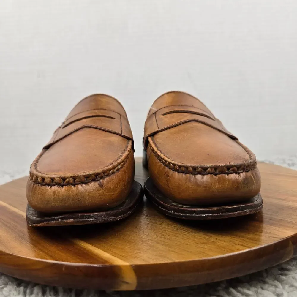 Allen Edmonds Mens 8.5D Cavanaugh Brown Leather Casual Office Penny Loafer